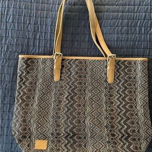 Toms tan patterned tote bag